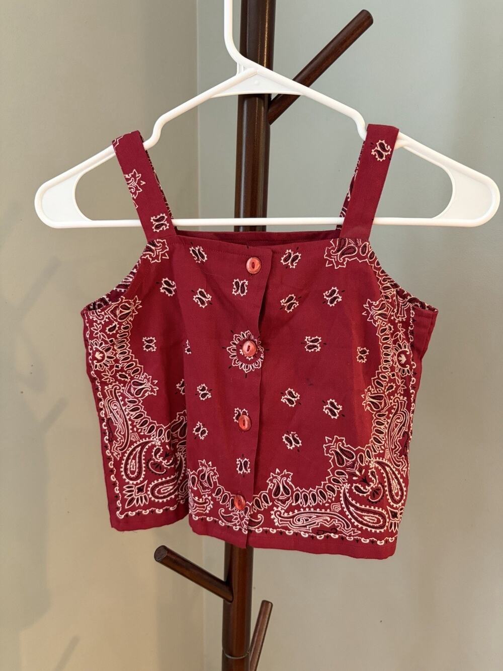Vintage New With Tags Fashion Bug 24/7 Bandana Tank Top Button Back